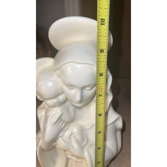 Virgin Mary &Jesus Bisque Porcelain 10" Figurine--Vintage and Beautiful - Picture 8 of 11